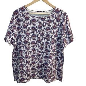 Talbots Women's‎ Purple Floral Short Sleeve Top Size 2x